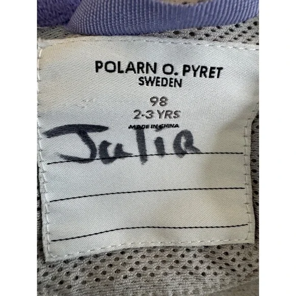Polarn O. Pyret Kids Fleece Jacket Full Zip Lavender Patch Logo - size 2-3 - Picture 9 of 11